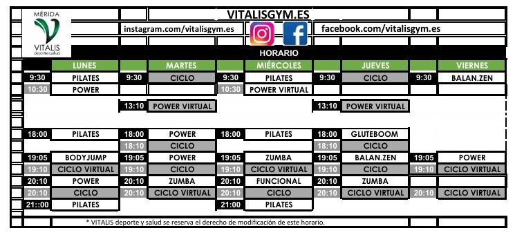 horario septiembre